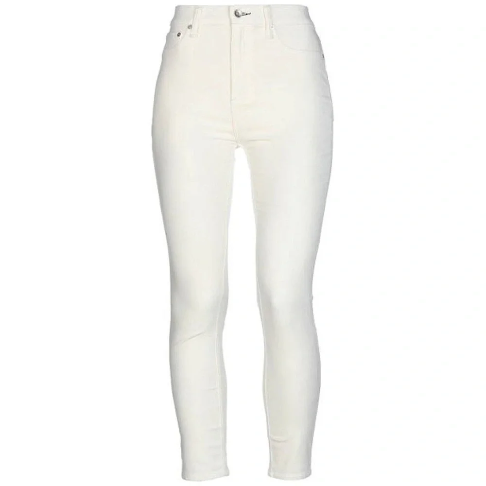 Rag & Bone High Rise Skinny Velvet Pants - Antique White - Picture 9 of 12